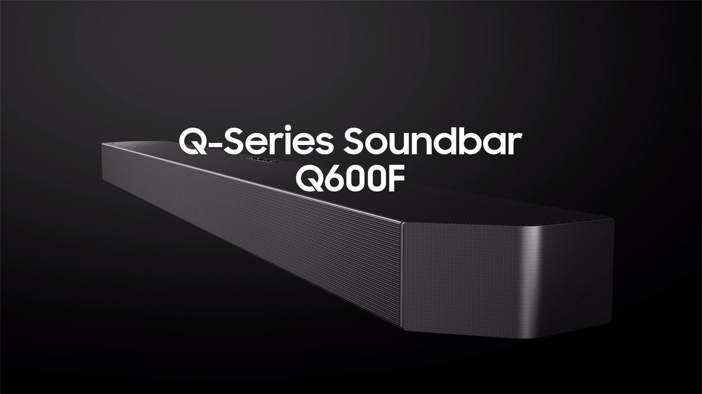 „Video představuje soundbar Samsung HW-Q600F s prostorovým zvukem a subwooferem“
