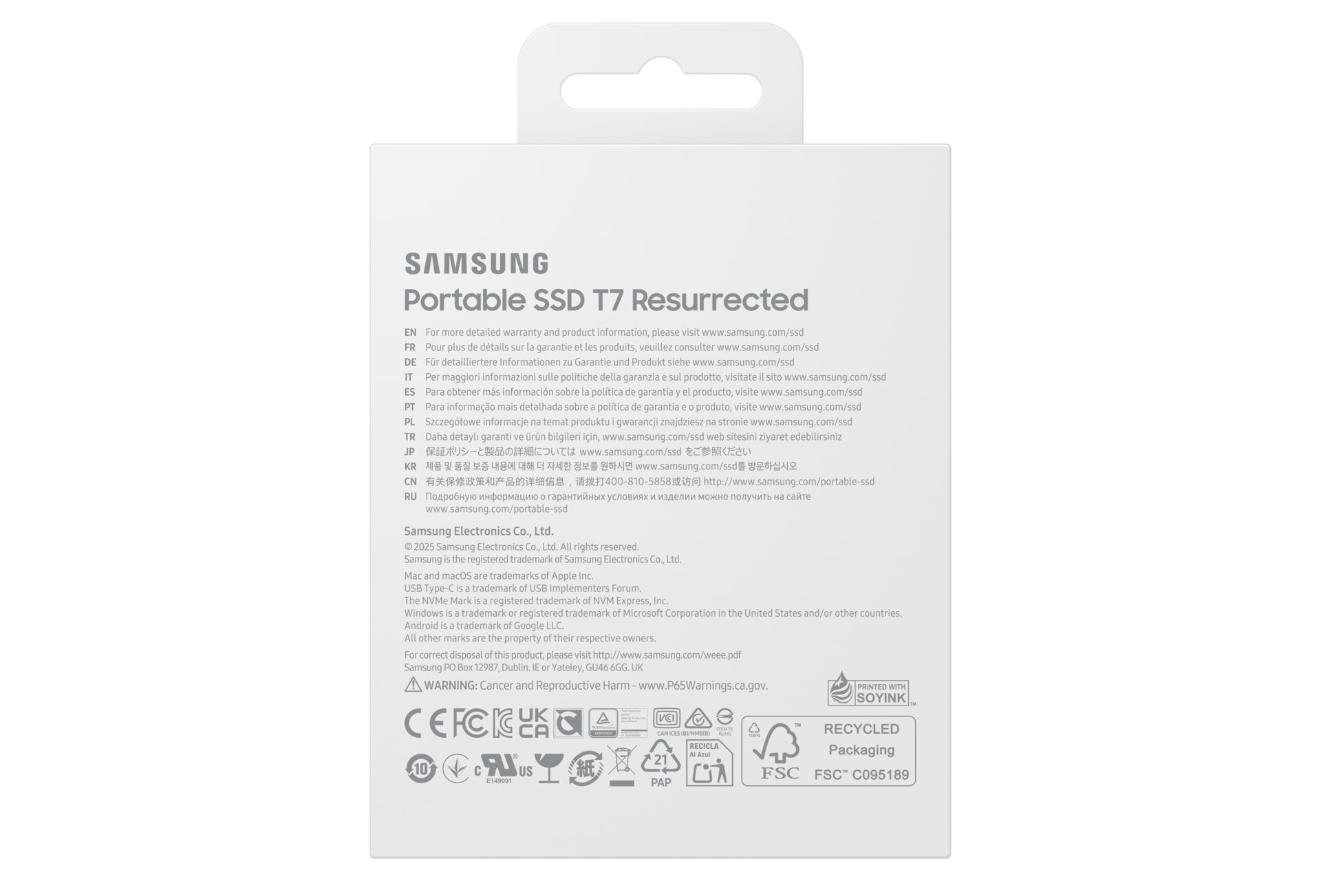 Externí SSD T7 Resurrected  PKG-Back Silver 