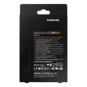 870 EVO SATA 2.5" SSD PKG-Back Black 