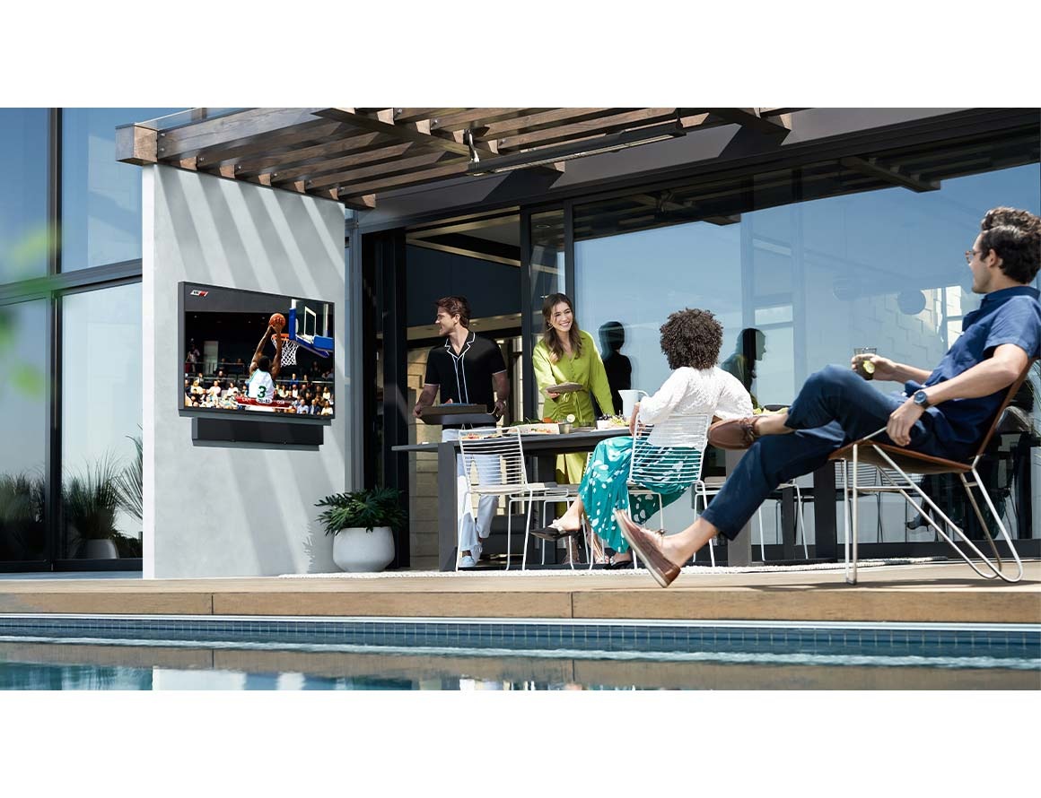 The Terrace with weather-resistant durability and anti reflection is hanging on porch