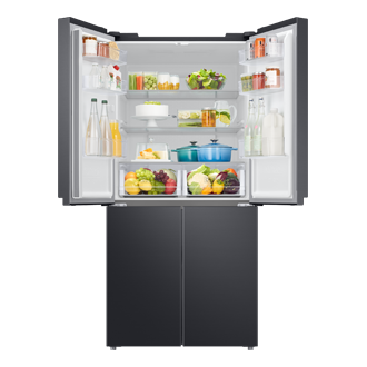 Chladnička French Door 488 ℓ Série RF4000TM s Wifi RF48A400EB4/EO Front-Open-With-Food Black 