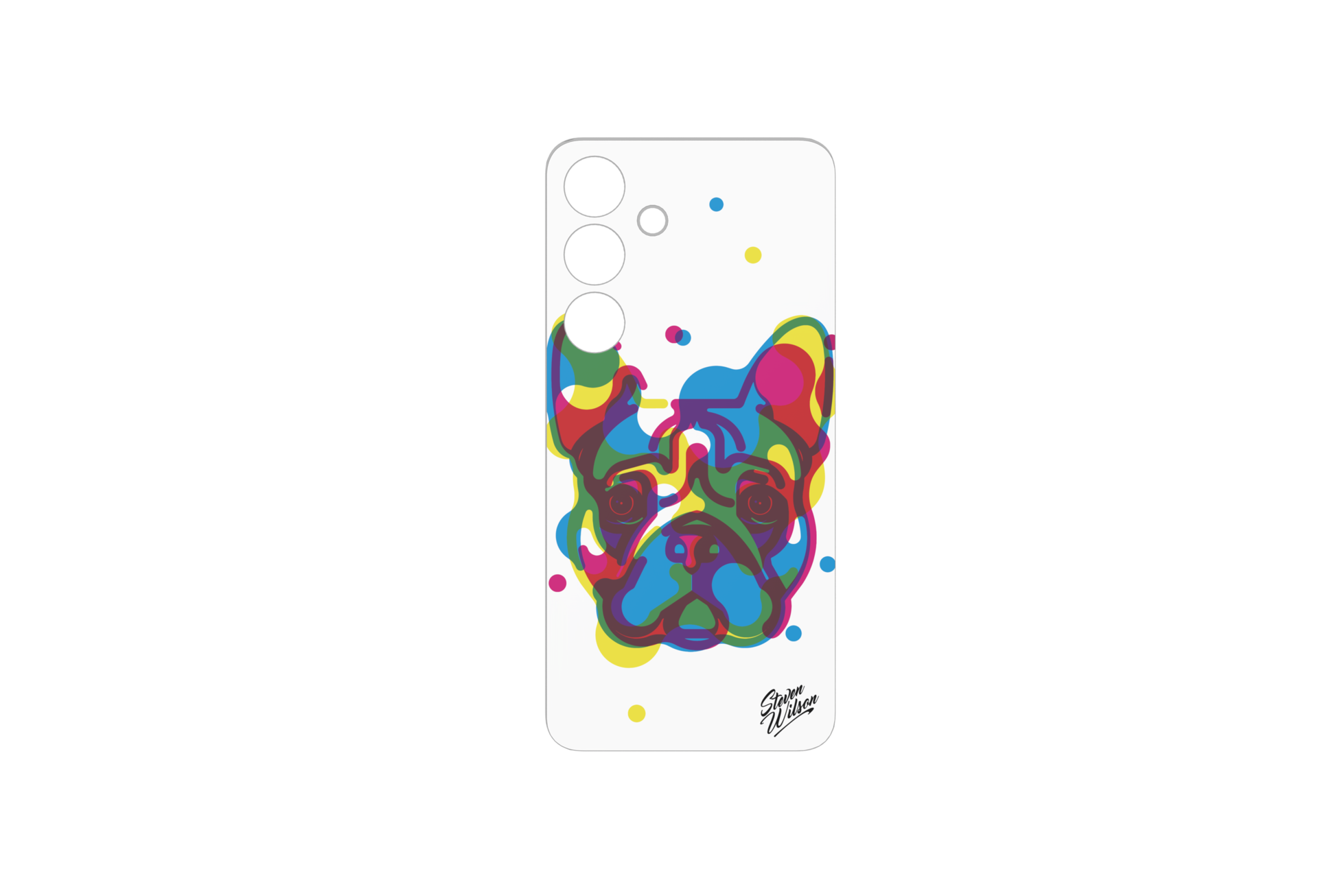 Samsung Artist Steven Wilson Flipsuit Card für das Galaxy S24 Silber, Blau Und Pink