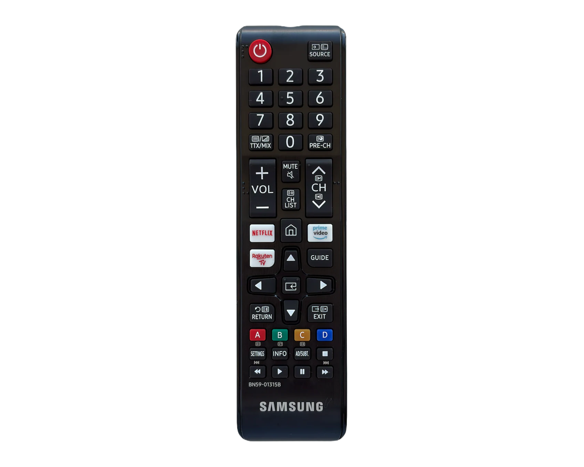 Samsung Numerische Smart TV Fernbedienung (Ersatzteil) Schwarz