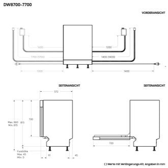 [14 Máßgé~déck~é, 60 cm, D~W7700B, té~ílíñ~tégr~íért~ér Gé~schí~rrsp~ülér m~ít Wá~térJ~ét Cl~éáñ™ S~ílbé~r]