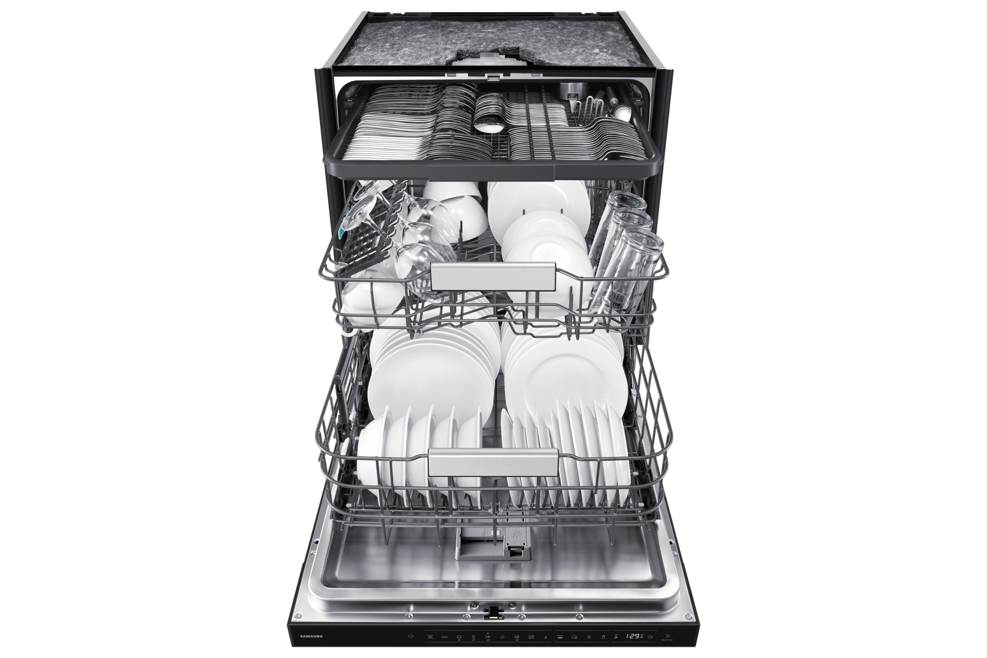DW80H Teilintegrierbarer Geschirrspüler mit Festtürtechnik, 60 cm,  EEK: A, 14 Maßgedecke Front-Open3 White 