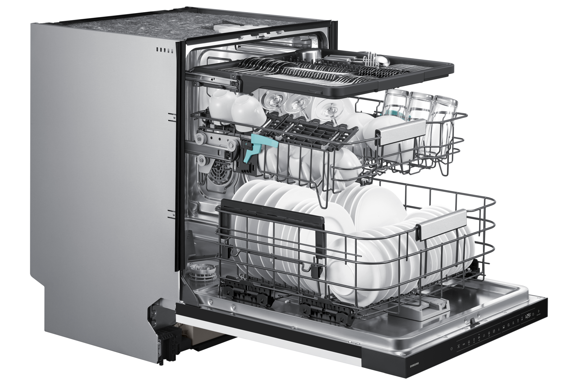 DW80H Teilintegrierbarer Geschirrspüler mit Festtürtechnik, 60 cm,  EEK: A, 14 Maßgedecke Dynamic1 White 