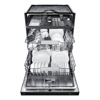 DW80H Teilintegrierbarer Geschirrspüler mit Festtürtechnik, 60 cm,  EEK: A, 14 Maßgedecke Front-Open3 White 