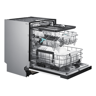 DW80H Teilintegrierbarer Geschirrspüler mit Festtürtechnik, 60 cm,  EEK: A, 14 Maßgedecke Dynamic1 White 