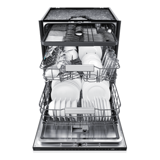 DW80H73WBB0U1, Geschirrspüler 60 cm, Vollintegrierbar mit Festtürtechnik, EEK: B, 14 Maßgedecke, 42 dB(A) Front-Open3 White 