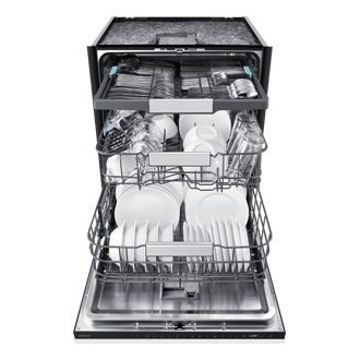 DW90H Vollintegrierbarer Geschirrspüler mit Festtürtechnik, 60 cm, EEK: A-20%, 14 Maßgedecke Front-Open3 White 