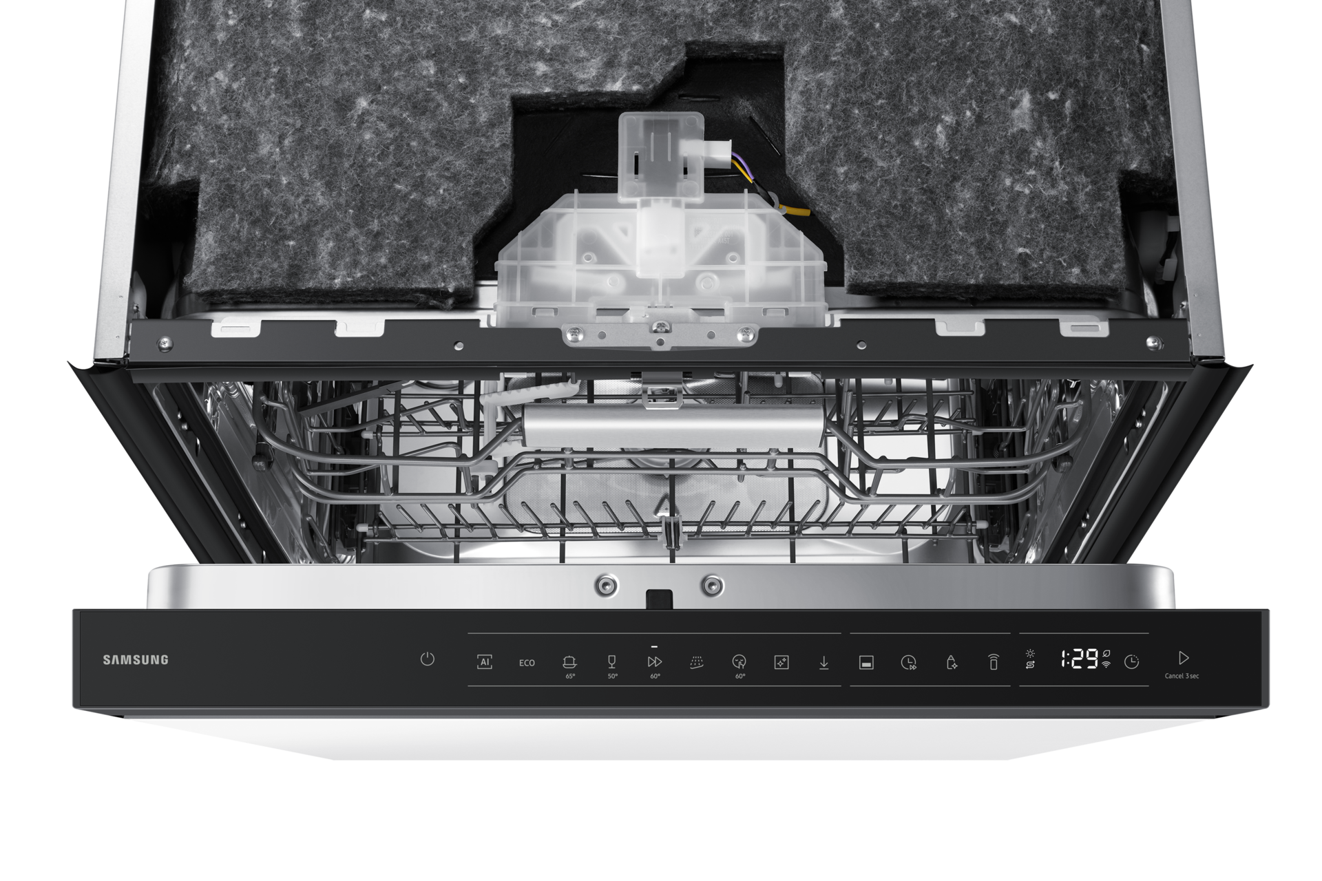 DW90H Teilintegrierbarer Geschirrspüler mit Festtürtechnik, 60 cm, EEK: A-20%, 14 Maßgedecke Control-Panel White 