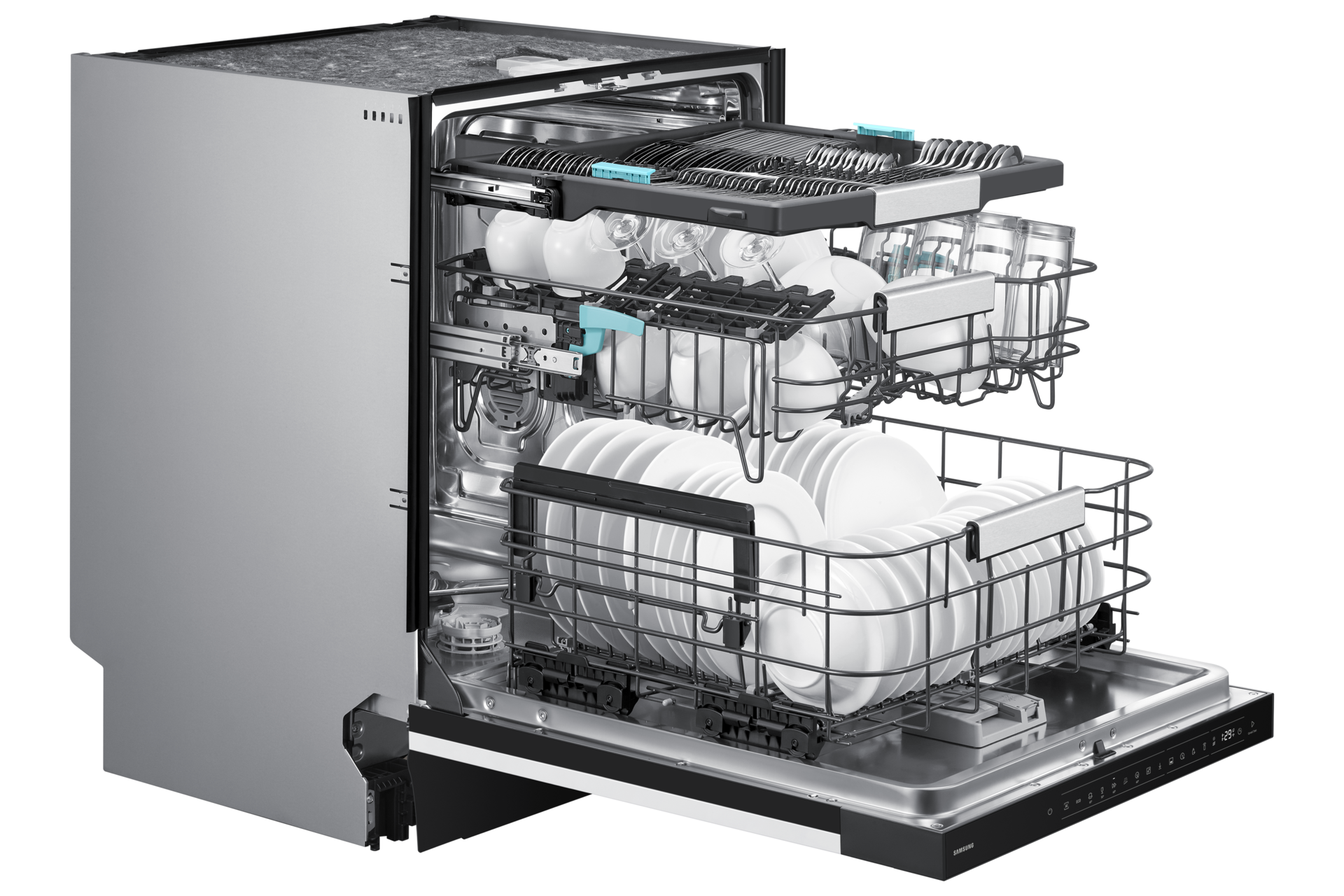 DW90H Teilintegrierbarer Geschirrspüler mit Festtürtechnik, 60 cm, EEK: A-20%, 14 Maßgedecke Dynamic1 White 