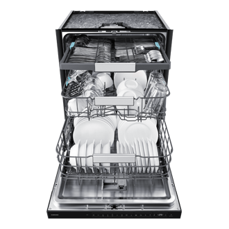 DW90H Teilintegrierbarer Geschirrspüler mit Festtürtechnik, 60 cm, EEK: A-20%, 14 Maßgedecke Front-Open3 White 