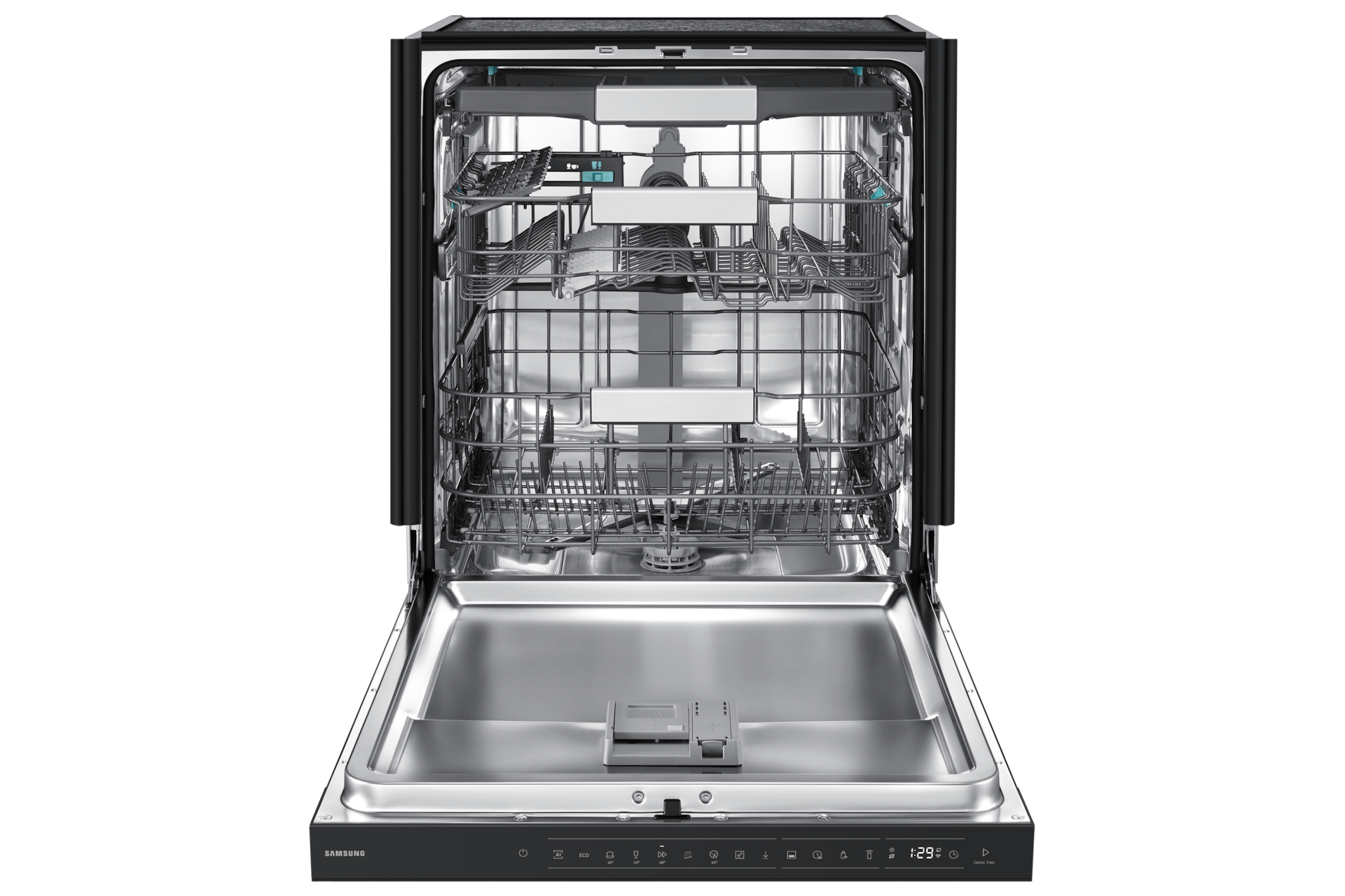 DW90H Unterbau, 60 cm, EEK: A-20%, 14 Maßgedecke Front-Open2 Black 