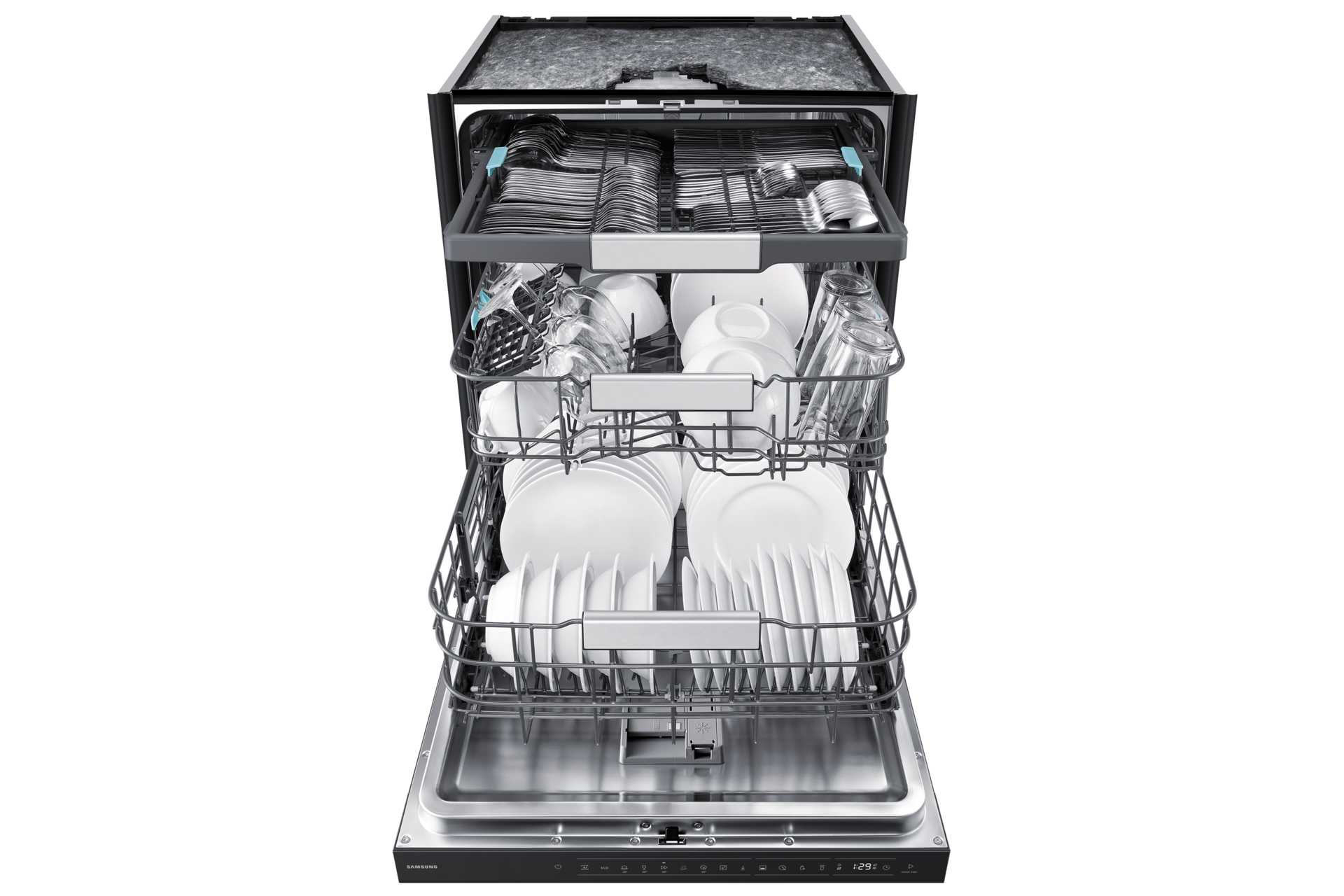 DW90H Unterbau, 60 cm, EEK: A-20%, 14 Maßgedecke Front-Open3 Black 
