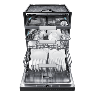 DW90H Unterbau, 60 cm, EEK: A-20%, 14 Maßgedecke Front-Open3 Black 