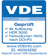 Zertifiziert vom Verband der Elektrotechnik Elektronik Informationstechnik e. V. (VDE), mehr unter: VDEinfo.com, ID. 40054292, Modell: QN900B (65").