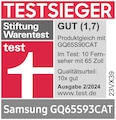 Stiftung Warentest, Testsieger, GUT (1,7), Ausgabe 2/2024, zum Samsung GQ65S93CAT, im Test: 10 Fernseher mit 65 Zoll, Qualitätsurteil: 10x gut.
