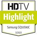 HDTV, Highlight,  Ausgabe 3/2023, zum Samsung GQ55S90C, Einzeltest.