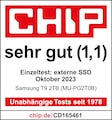*Quelle: Chip.de, 31.10.2023, https://www.chip.de/test/Samsung-T9-2TB-MU-PG2T0B-im-Test_185005445.html, Einzeltest.