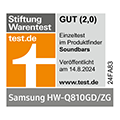 * Stiftung Warentest, gut (2,0), http://test.de , veröffentlicht am 14.8.2024, zur Samsung HW-Q810GD/ZG, Einzeltest.