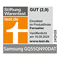 * Stiftung Warentest, gut (2,0), www.test.de, veröffentlicht am 16.09.2024, zum Samsung GQ55QN90DAT, Einzeltest.