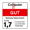 * Computer Bild, Gut (1,7), veröffentlicht am 14.07.2024 unter computerbild.de, zu den Galaxy Buds3, Einzeltest.