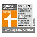 * Stiftung Warentest, gut (1,7), www.test.de, veröffentlicht am 5.12.2024, zum Samsung GQ65S93DAT, produktgleich mit Samsung GQ65S90DAT, Einzeltest.