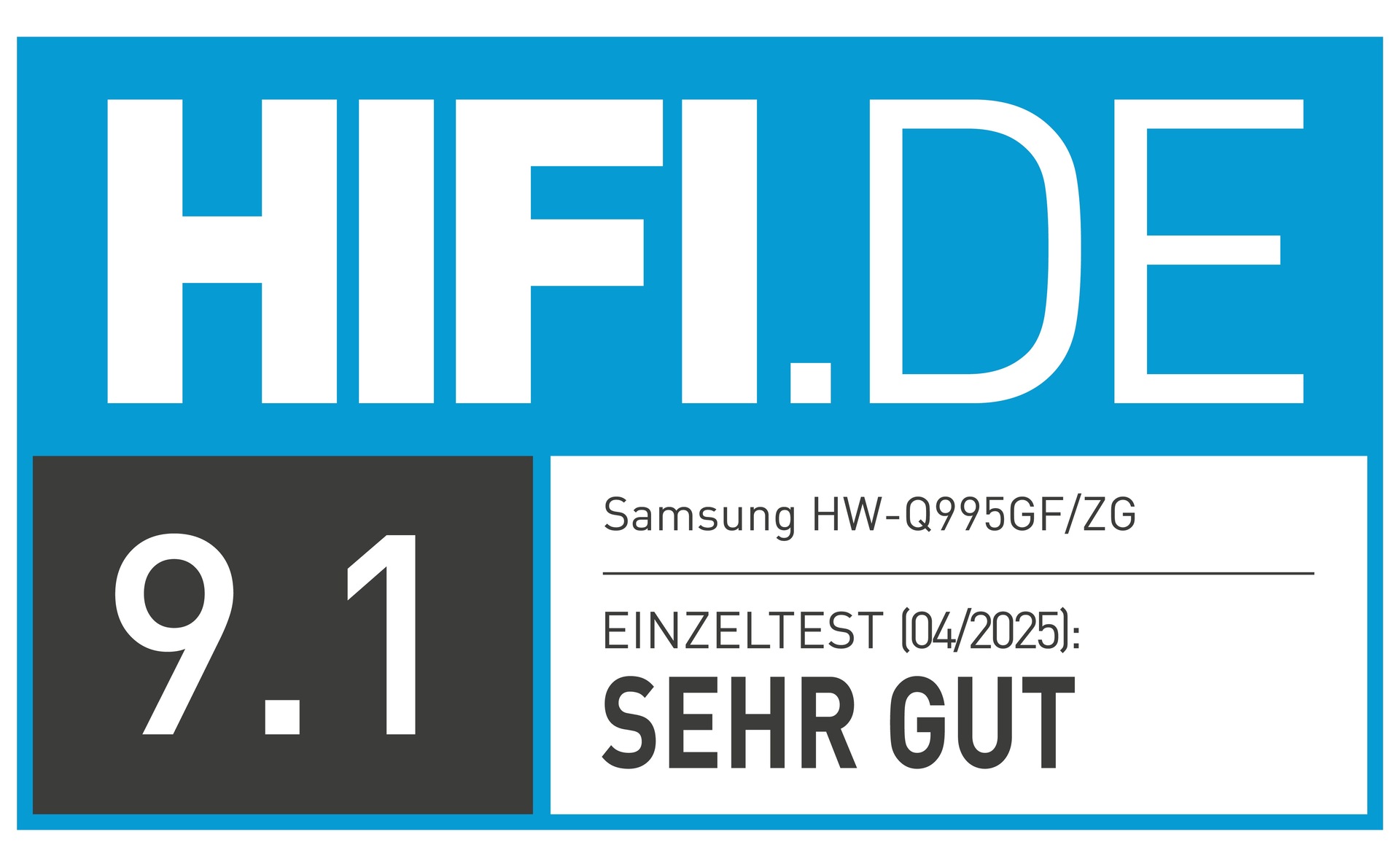 * HIFI, sehr gut (9,1), 8.4.2025, zur Samsung HW-Q995GF, Einzeltest.