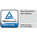 * Zertifiziert nach dem „Real Quantum Dot Display“ Standard des TÜV Rheinland, ausgestellt am 30.04.2025. Dieser bescheinigt die technischen Parameter für die QD-Technologie (Real Quantum Dot Display), nämlich das Vorhandensein von QD-Folie und blauer LED sowie die Analyse des Farbspektrums in Übereinstimmung mit IEC 110/1749/DTR (IEC-Norm noch nicht gültig). Gilt für die Serien Q6F, Q7F, Q8F, QE1F, QN7XF, QN8XF, QN9XF, QN9xxF; https://www.certipedia.com/quality_marks/0217010367?locale=de#