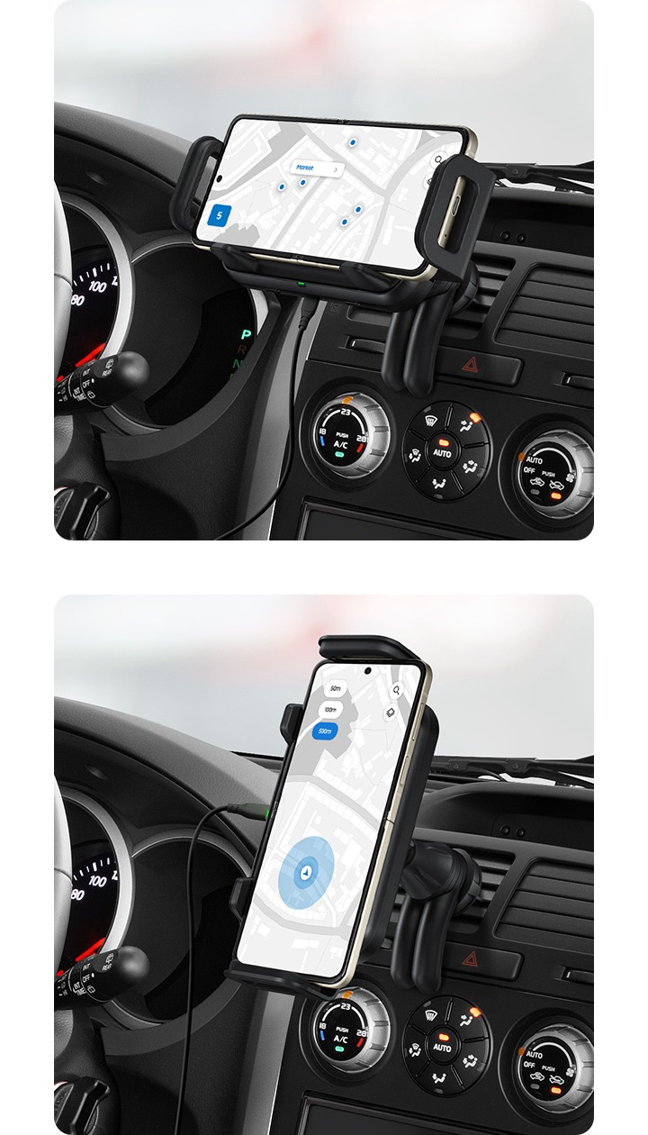 Yoyaxi 360° Rotation, elektromagnetische Induktion Wireless Charger  (1-tlg., Schwarzes Auto-Ladegerät für iPhone, Samsung, Huawei, etc)