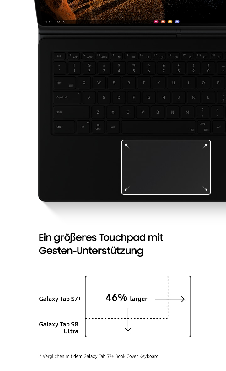 Book Cover Keyboard EF-DX900 für das Galaxy Tab S8 Ultra