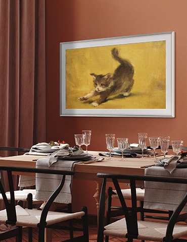4. The frame hanging on a wall