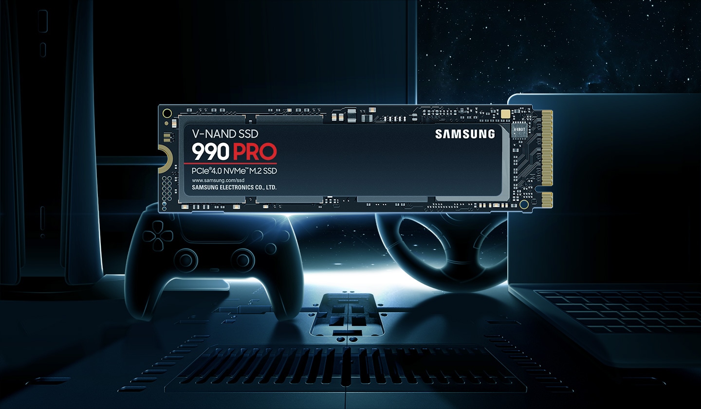 The 990 PRO can be installed on various consoles and gaming devices.
