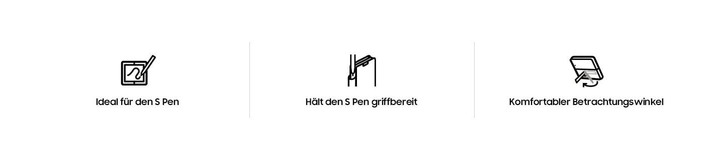 Using standing cover with pen - Ideal für den S Pen, Hält den S Pen griffbereit, Komfortabler Betrachtungswinkel