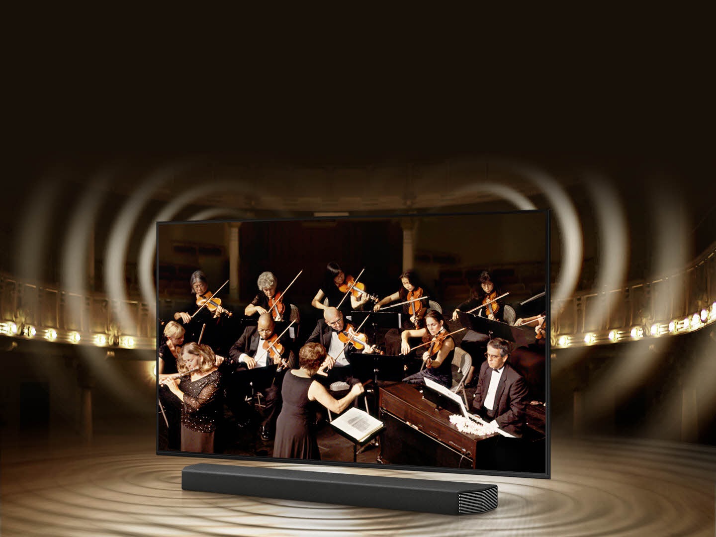 Rich sound from TV and soundbar