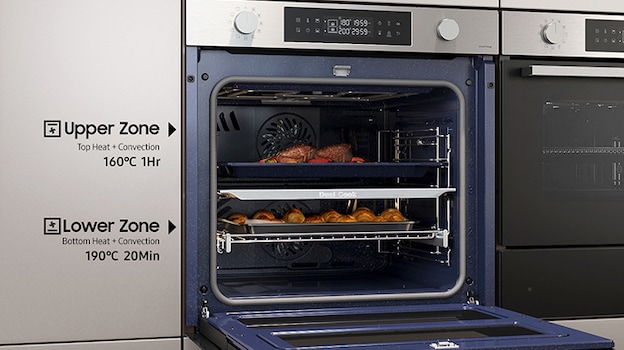 Dual Cook Flex™ Einbaubackofen, 76 ℓ, A+*, Pyrolyse, Edelstahl, Serie 4 |  Samsung Deutschland