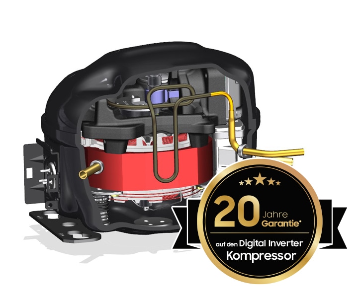 Display 10 Year Warranty on the compressor for Digital Inverter™ Technology. There are Energy savings, Less Noise, Undoubtable durability icons.