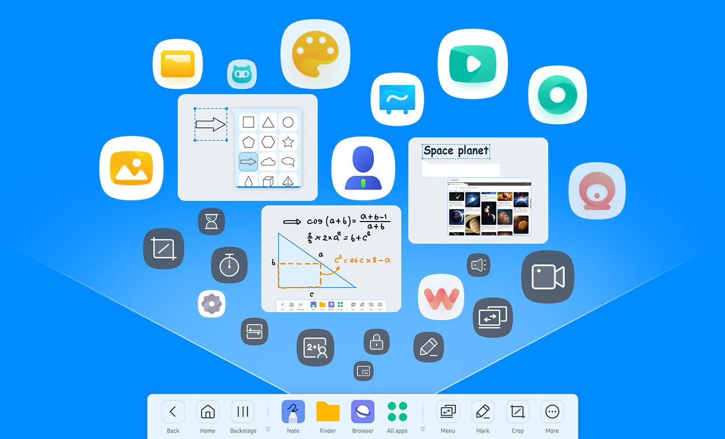 Man sieht ein Bild von WAC-Serie Display mit vielen Smart Apps