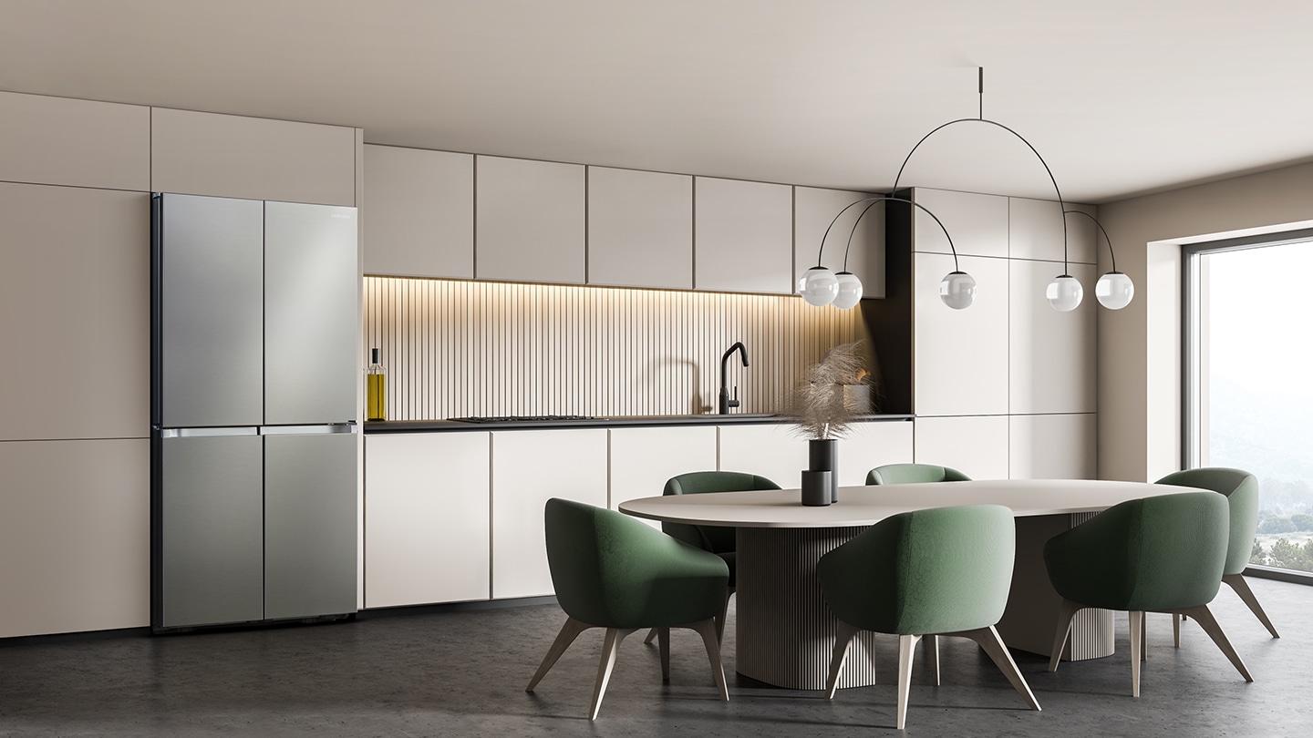Das elegante neue Design fügt sich gut in moderne Wohnräume ein und ermöglicht es Besitzern, die Kühlung zu Hause neu zu definieren.