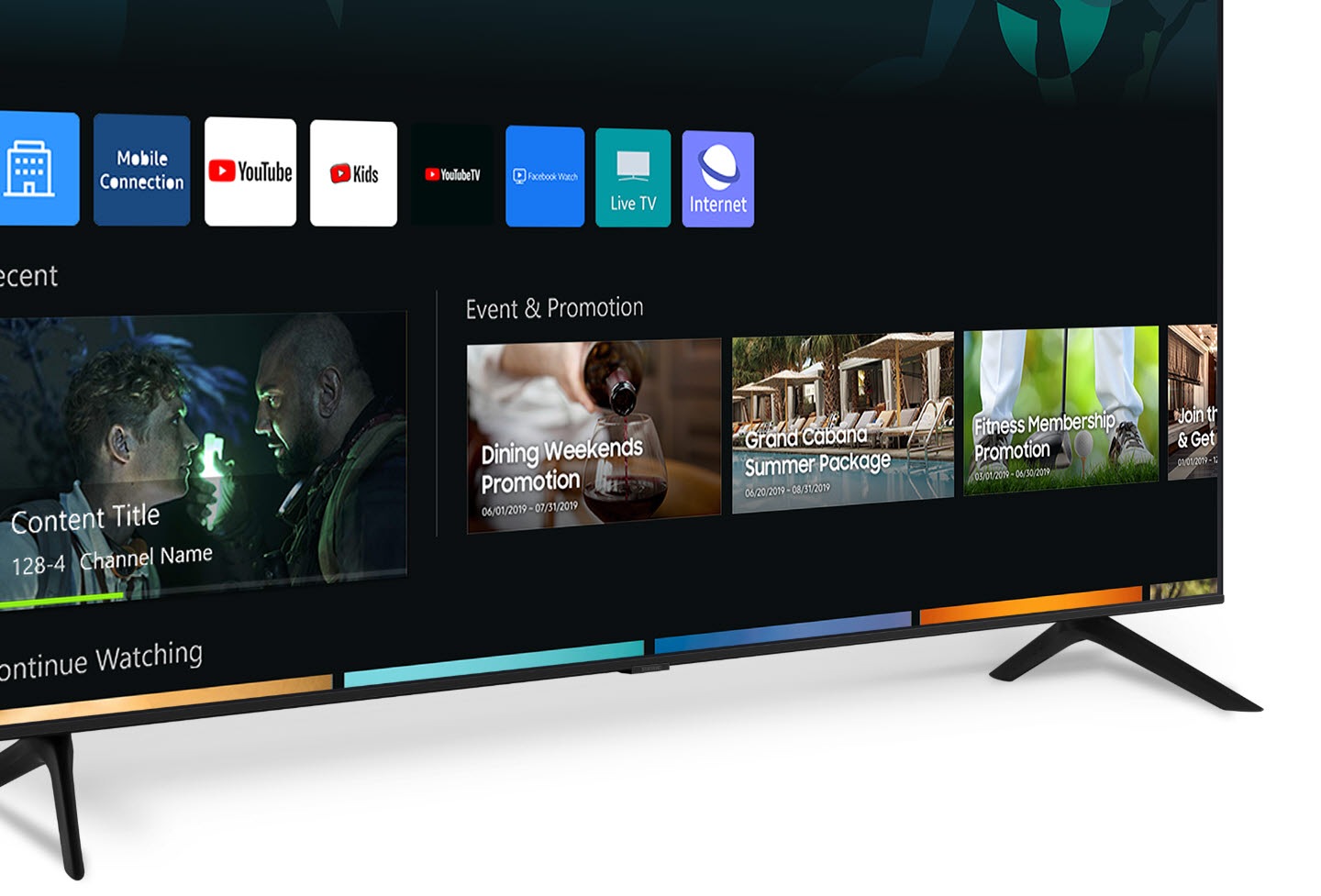 Nahaufnahme Fernseher mit SmartHub