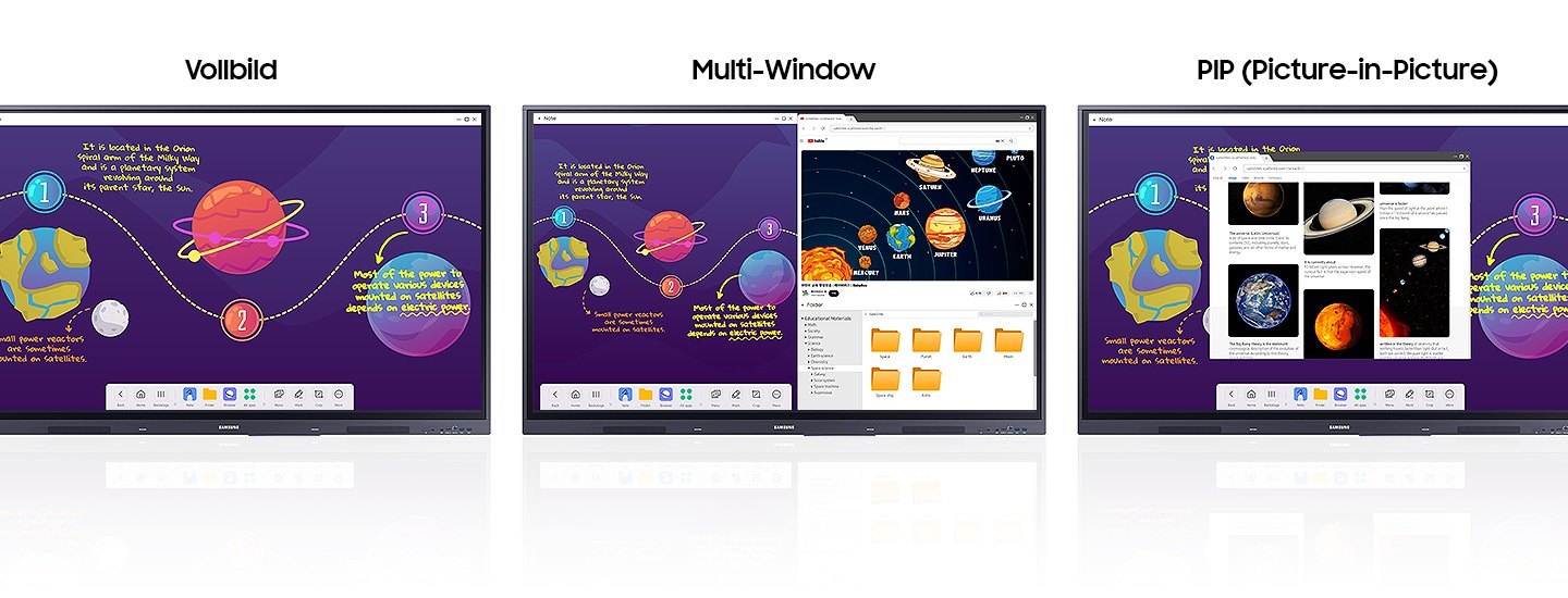 Display multiple screens simultaneously