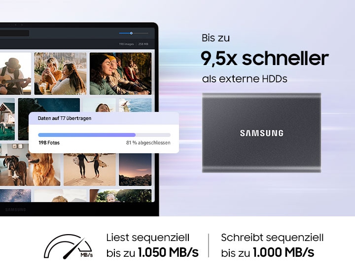 T7 Portable SSD 1 TB Grau | MU-PC1T0T/WW | Samsung Deutschland
