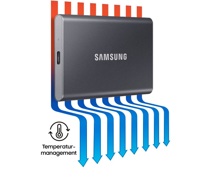 Portable SSD T7 - 1 TB - Grau | MU-PC1T0T/WW | Samsung Business DE