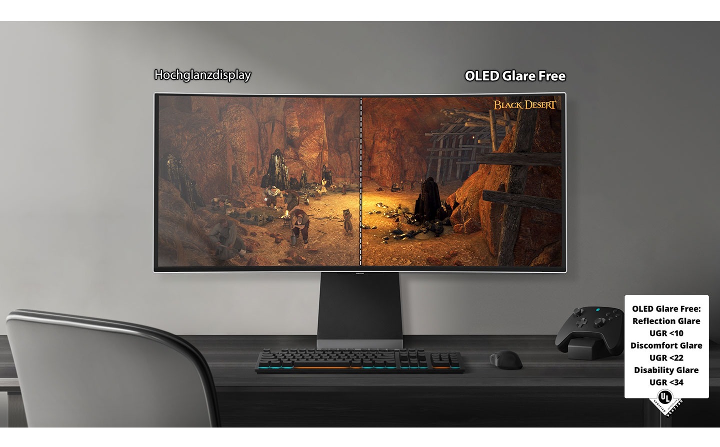 OLED Glare Free – weniger Reflexion für konzentriertes Arbeiten und Spielen