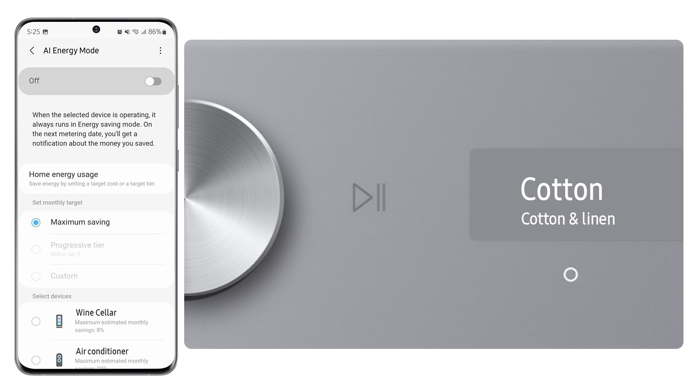 AI energiamód a SmartThings™ funkcióval