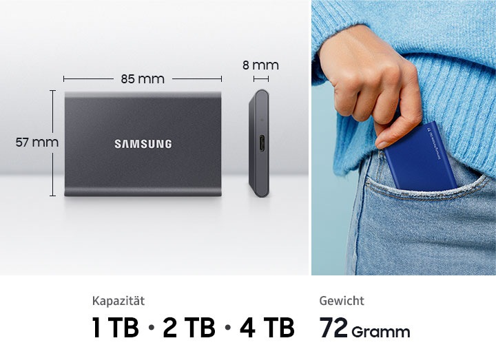 T7 Portable SSD 2 TB Grau | MU-PC2T0H/WW | Samsung Deutschland