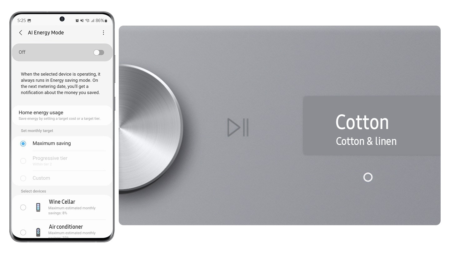 AI energiamód a SmartThings™ funkcióval