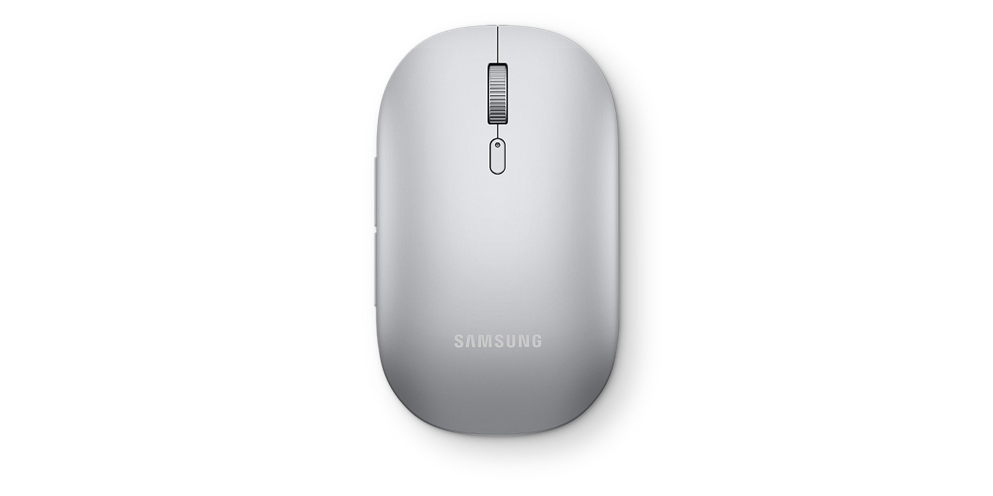 Bluetooth Mouse Slim in silver seen from the top.