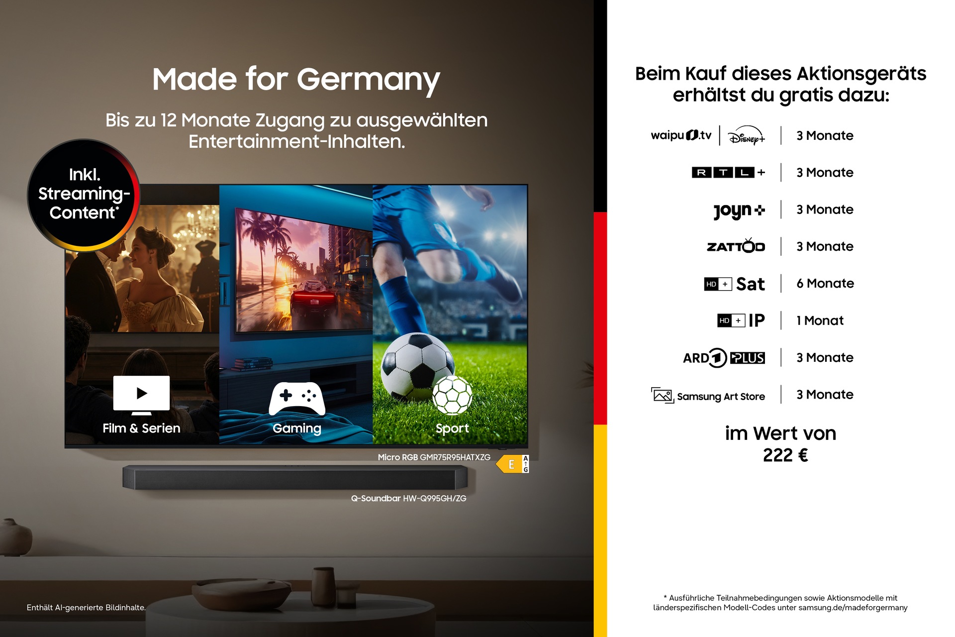 65" Micro RGB R85H 4K Samsung Vision AI Smart TV (2026) Titanium Black